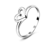 Silver Ring Pretty Heart CSR-65 